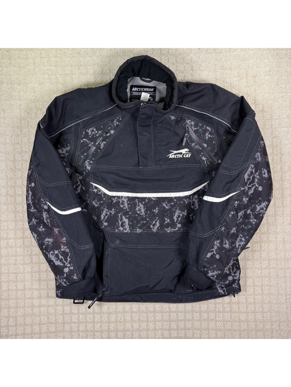 Arctic Cat Arcticwear Black Pullover Anorak Jacket 3M L